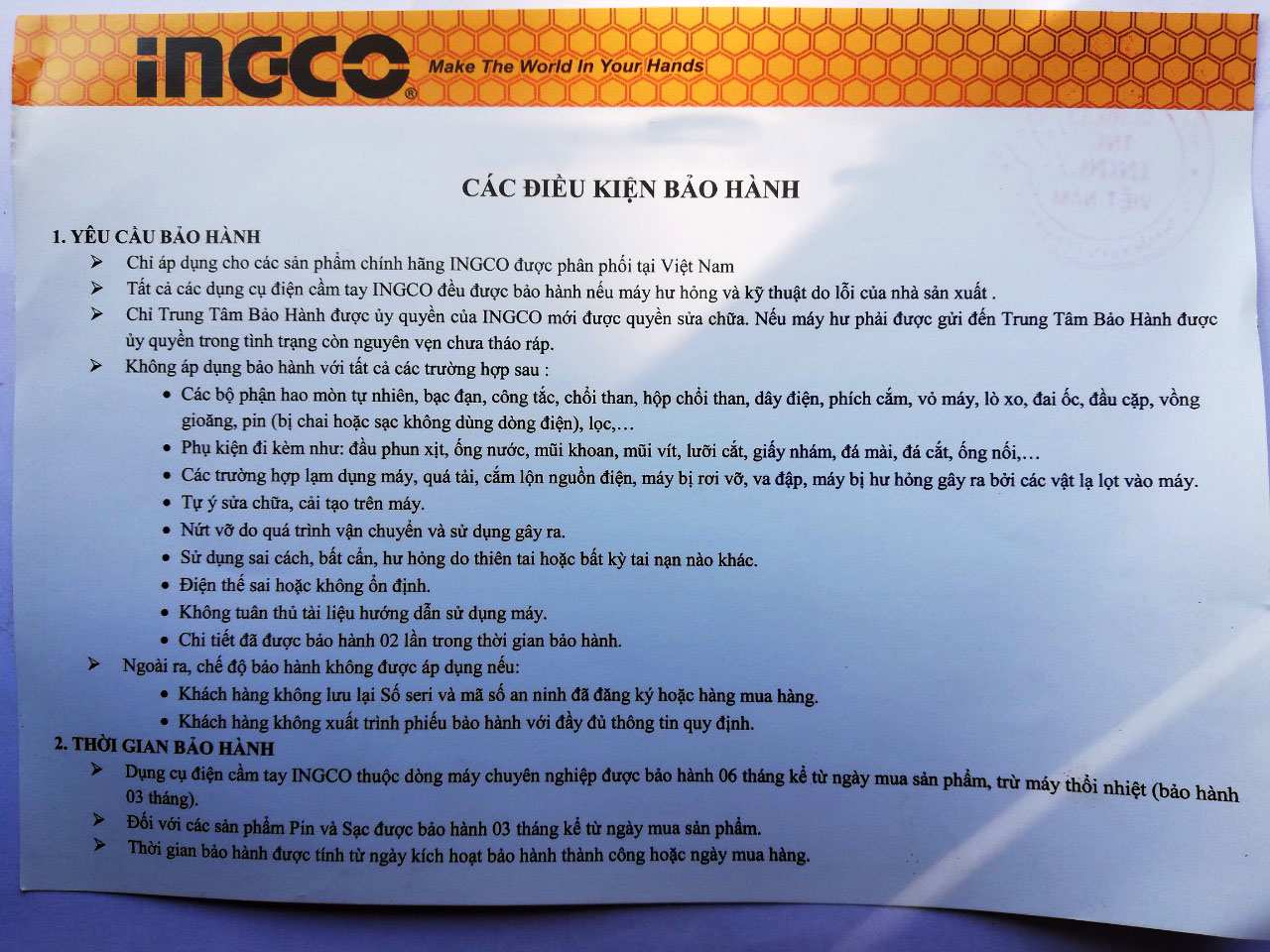 Bảo hành Ingco: Đến INGCO Hồ Chí Minh để nhận dịch vụ tốt nhất 7 phieu-bao-hanh-ingco-viet-nam