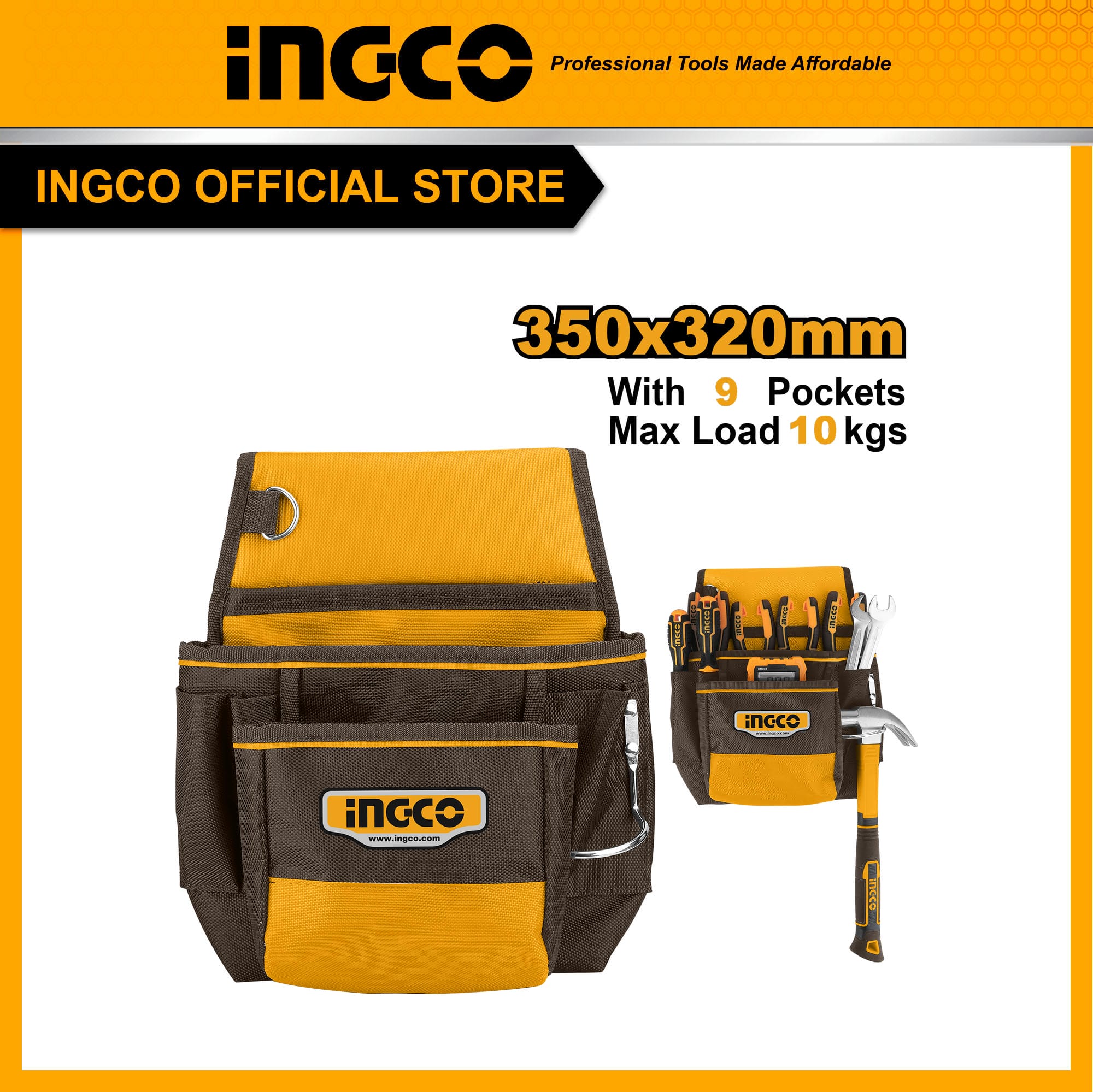 Túi đựng đồ nghề đeo lưng INGCO HTBP010128 Túi đựng đồ nghề đeo lưng INGCO HTBP010128