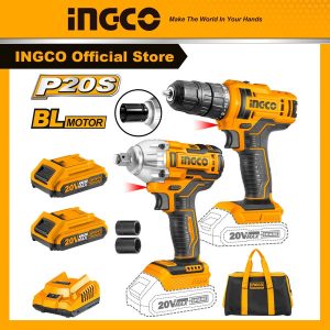 Bộ Combo máy khoan pin và máy siết bu lông pin 20V INGCO CKLI2017