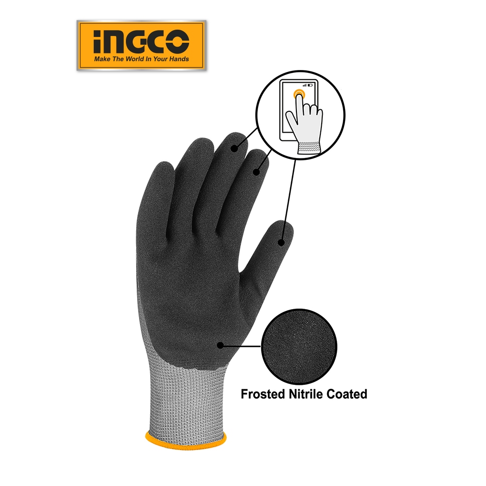 Đầu ngón tay găng tay Nitri HGNF03 được hỗ trợ sử dụng thiết bị cảm ứng