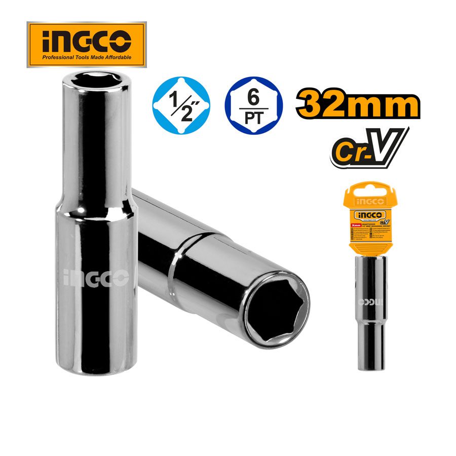 HHAST12323L-3 Đầu tuýp 32mm loại dài INGCO HHAST12323L
