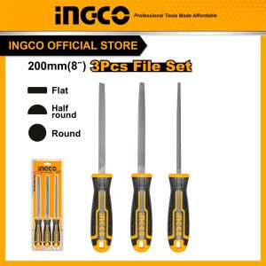 Bộ 3 chiếc giũa thép dẹt, tròn, bán nguyệt INGCO HKTFS1308