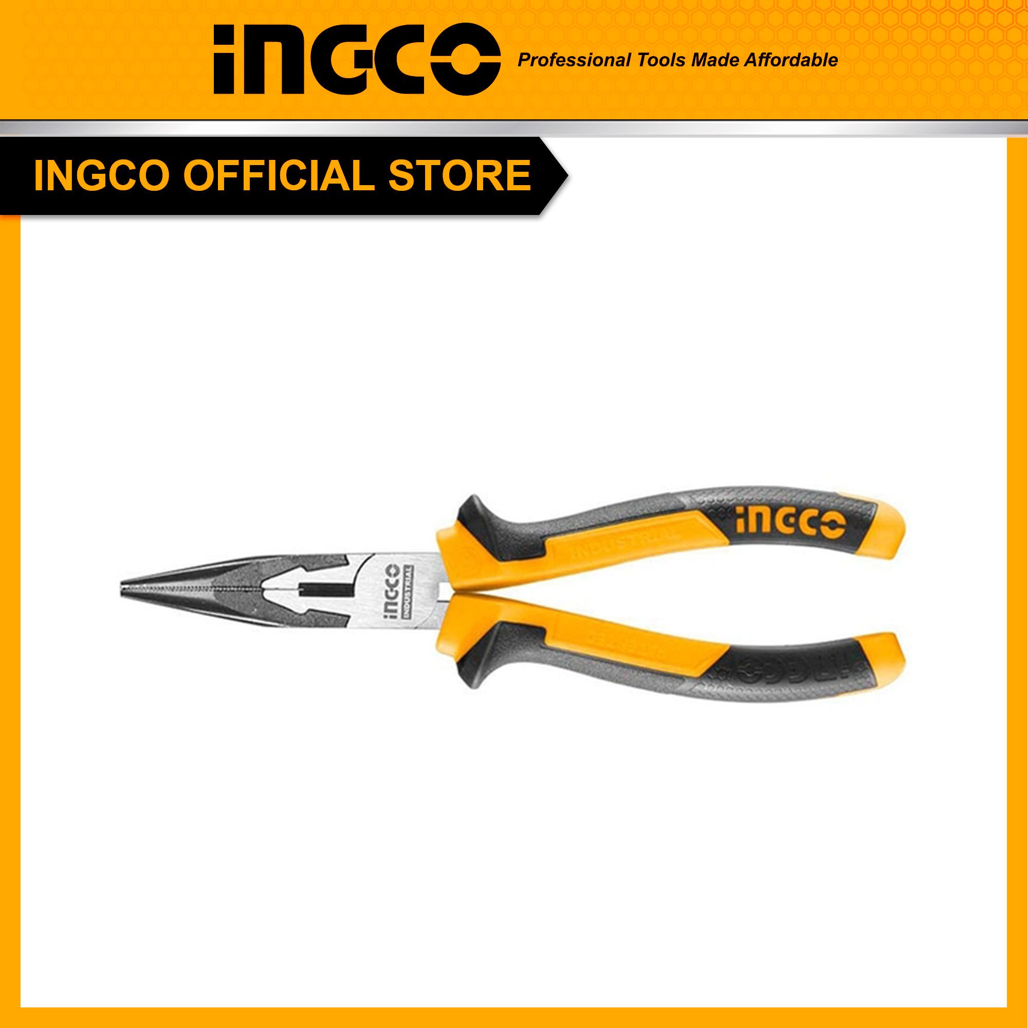 Kìm mũi dài 6 inch cao cấp thép Crv INGCO HLNP28168