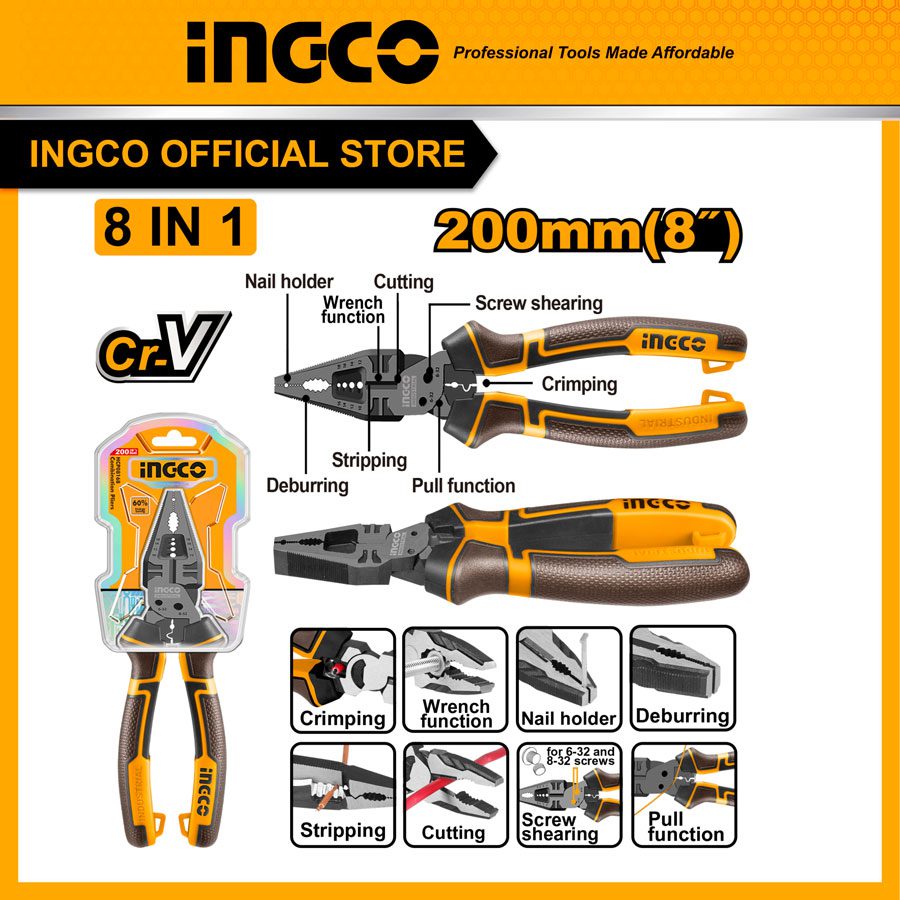 Kèm đa năng kết hợp 8 trong 1 INGCO HMFCP28200