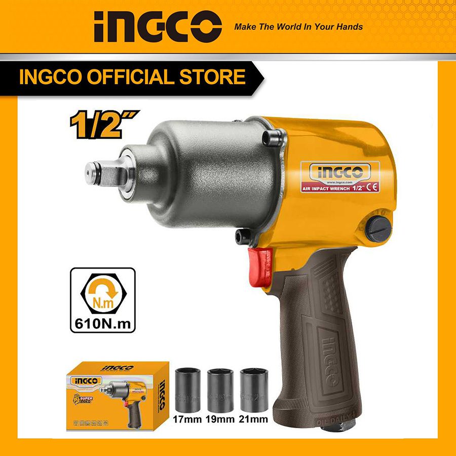 Máy vặn bu lông dùng điện súng bắn hơi khí nén INGCO AIW12562 610Nm (450ft)
