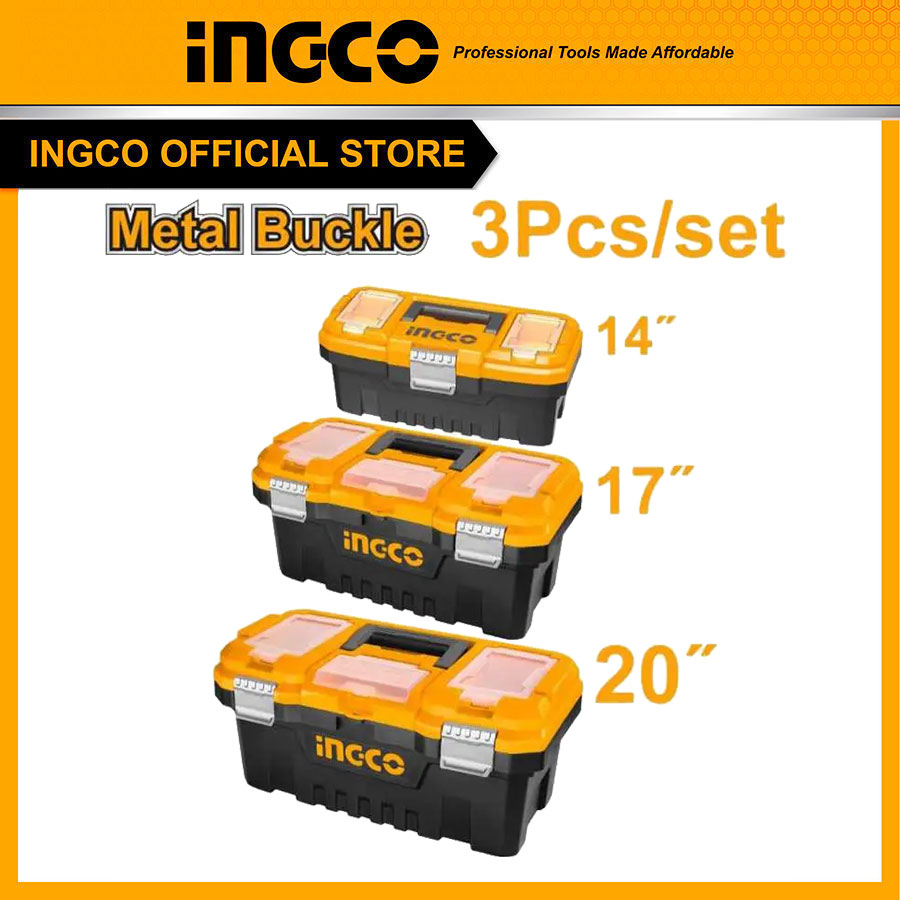 Bộ 3 hộp đựng công cụ khóa kim loại INGCO PBXK0302