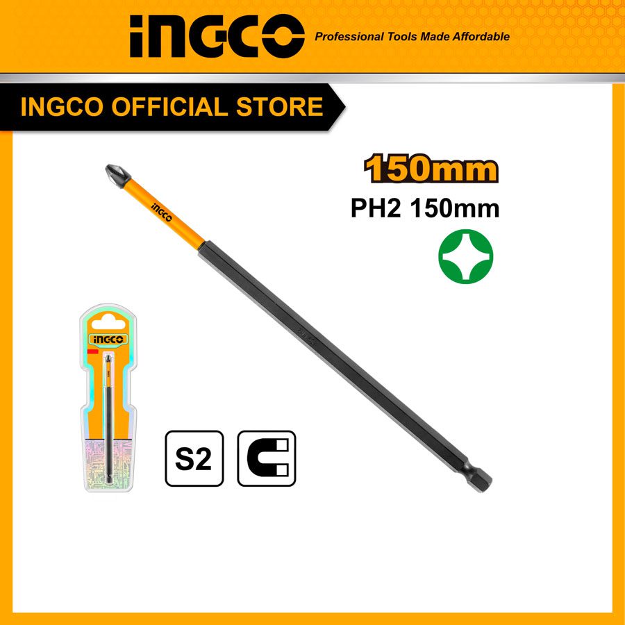 Mũi bắt vít bake dài 150mm thép cao cấp có nam châm INGCO SDBIM71PH2150