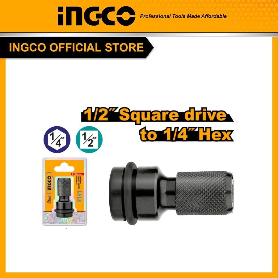 Bộ đầu chuyển bu lông 1/2 inch sang đầu bắt vít 1/4 inch INGCO ABH60501 Bộ đầu chuyển bu lông 1/2 inch sang đầu bắt vít 1/4 inch INGCO ABH60501