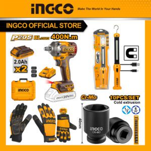 [Bộ combo giá siêu rẻ chính hãng] Máy siết bulong CIWLI2040 400Nm | CIWLI2050 500Nm | CIWLI2085 850Nm | găng tay HGMG02-XL, 10 đầu tuýp 1/2inch HKISSD12101, đèn làm việc HWLI35261