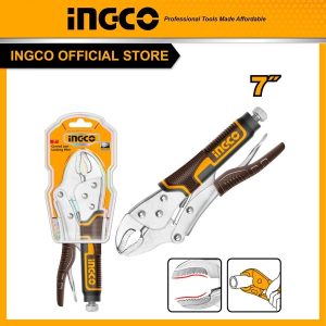 Kìm bấm khóa mỏ cong thép Cr-V INGCO HCJLW0207