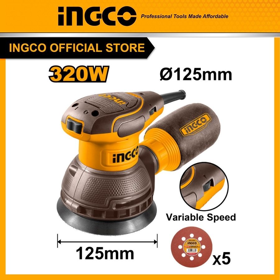 Máy chà nhám tròn 320W đường kính 125mm INGCO RS3216 Máy chà nhám tròn 320W đường kính 125mm INGCO RS3216
