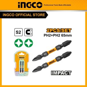 Bộ 2 mũi bắt vít bake hai đầu thép cao cấp có nam châm INGCO SDBIM72PH265