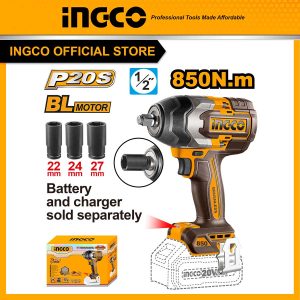Thân máy siết bu lông pin 20V motor không chổi than, lực siết 850Nm Ingco CIWLI20851