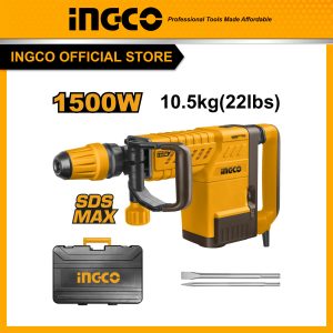 Máy đục bê tông 1500W INGCO PDB15006 lực tác động 6-25J mâm cặp SDS-MAX, máy phá dỡ 10.5Kgs