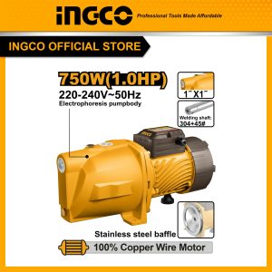 Máy bơm nước phản lực INGCO JP075068 750W, 1HP lưu lượng 55L/phút