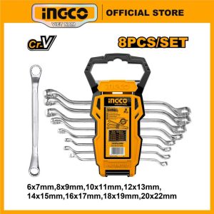 Bộ 8 cờ lê hai vòng 6 đến 22mm thép CrV INGCO HKSPA3088