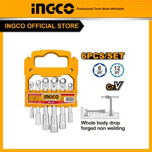 Bộ đầu tuýp chữ L 6 chi tiết 7 đến 14mm thép CRV INGCO LASWT0601