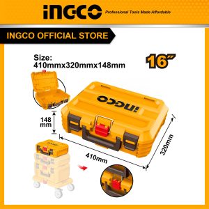 Hộp nhựa đựng dụng cụ 16 inch bền chắc chịu tải INGCO PBXS101
