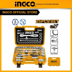 Bộ 25 đầu tuýp 1/2 inch INGCO HKTS12251 thép CrV