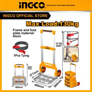 Xe đẩy gấp gọn nhôm cao cấp INGCO HHWB61201