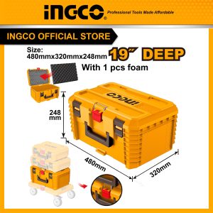 Hộp đựng dụng cụ đáy sâu 19 inch xếp chồng INGCO PBXS103