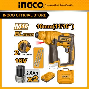 Máy khoan bê tông pin 16V INGCO CRHLI16168 không chổi than 1.8J SDS Plus